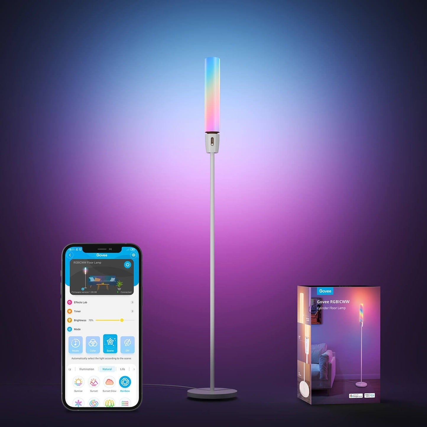 Govee H6078 RGBICWW Cylinder Floor Lamp - RGBICWW