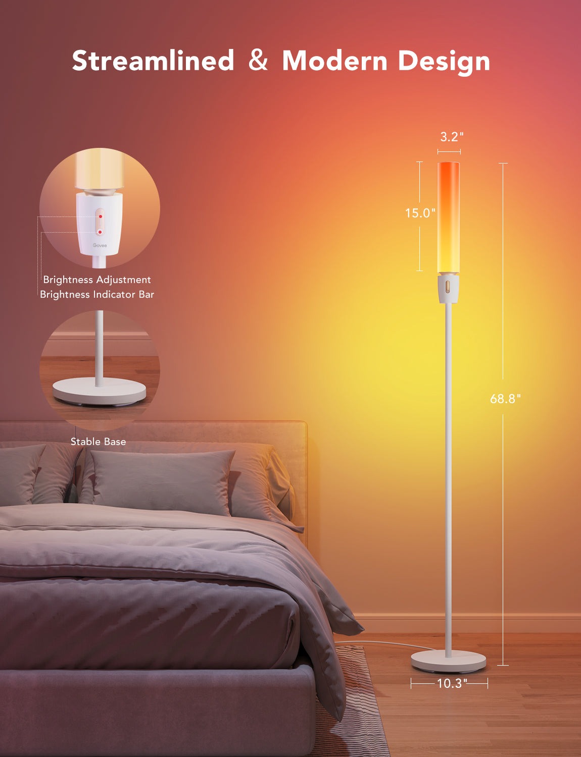 Govee H6078 RGBICWW Cylinder Floor Lamp - RGBICWW