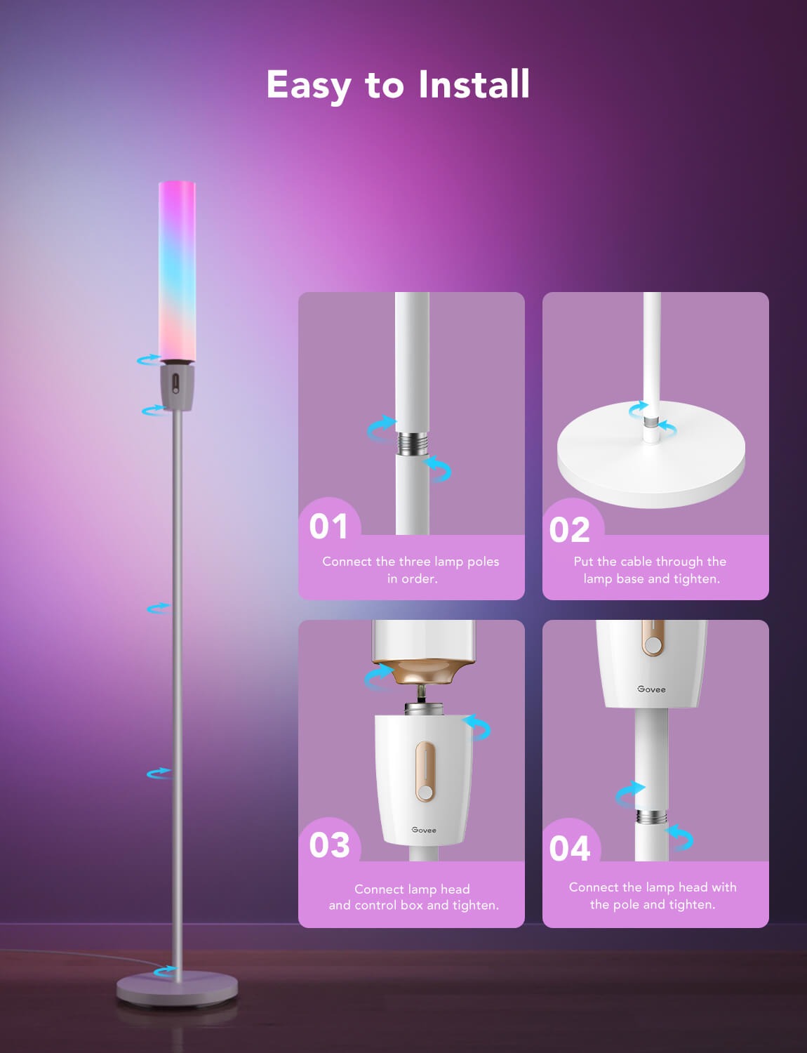 Govee H6078 RGBICWW Cylinder Floor Lamp - RGBICWW