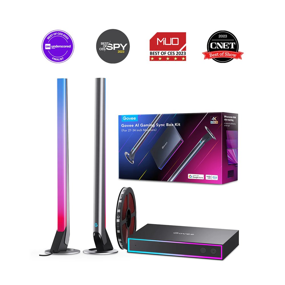 Govee AI Gaming Sync Box Kit (HDMI2.0 4K Gaming Box + RGBIC LED Light Strip) - Smart TV & Monitor Light - Govee - Zenox