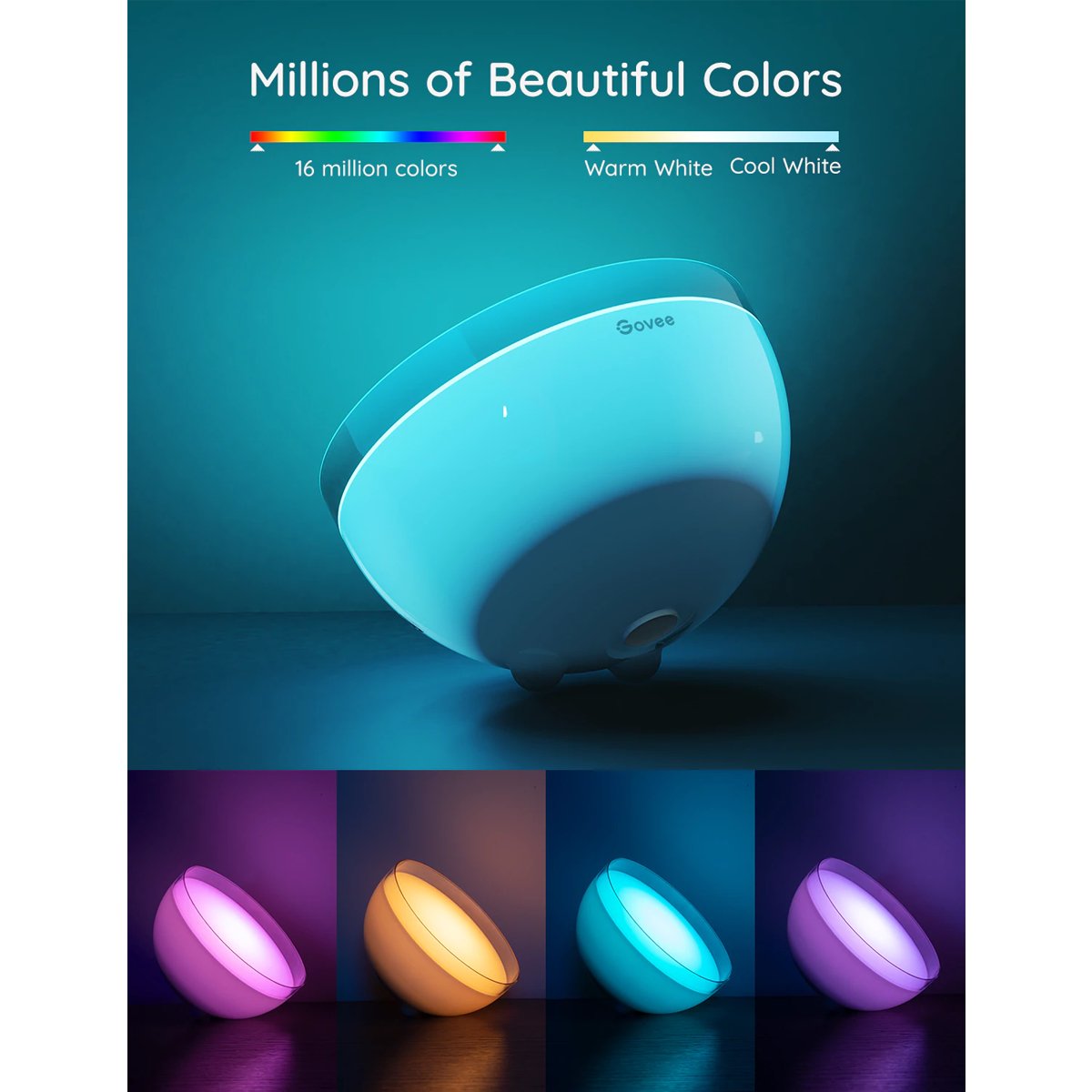 Govee Ambient RGBWW Portable Table Lamp (Bluetooth & Wi - Fi) - Smart Lamp - Govee - Zenox