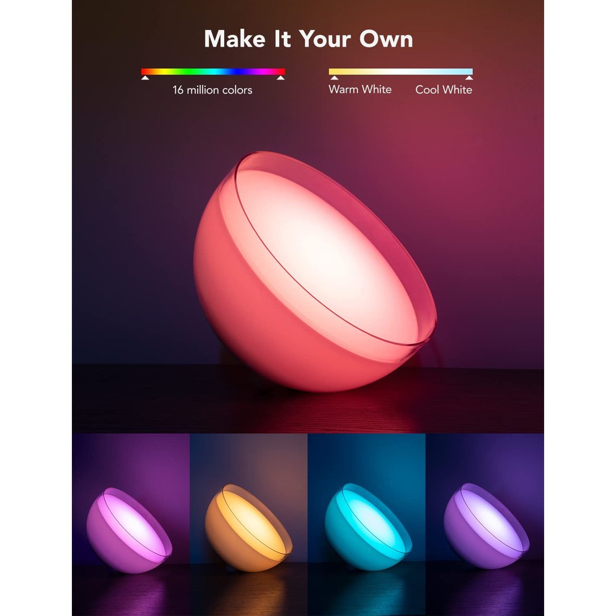 Govee Ambient RGBWW Portable Table Lamp (Bluetooth & Wi - Fi) - Smart Lamp - Govee - Zenox