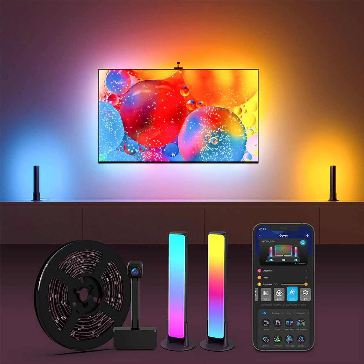 Govee B605B DreamView T1 Pro TV Backlight (LED Light Strip + Wi - Fi TV Light Strip) - Smart TV & Monitor Light - Govee - Zenox