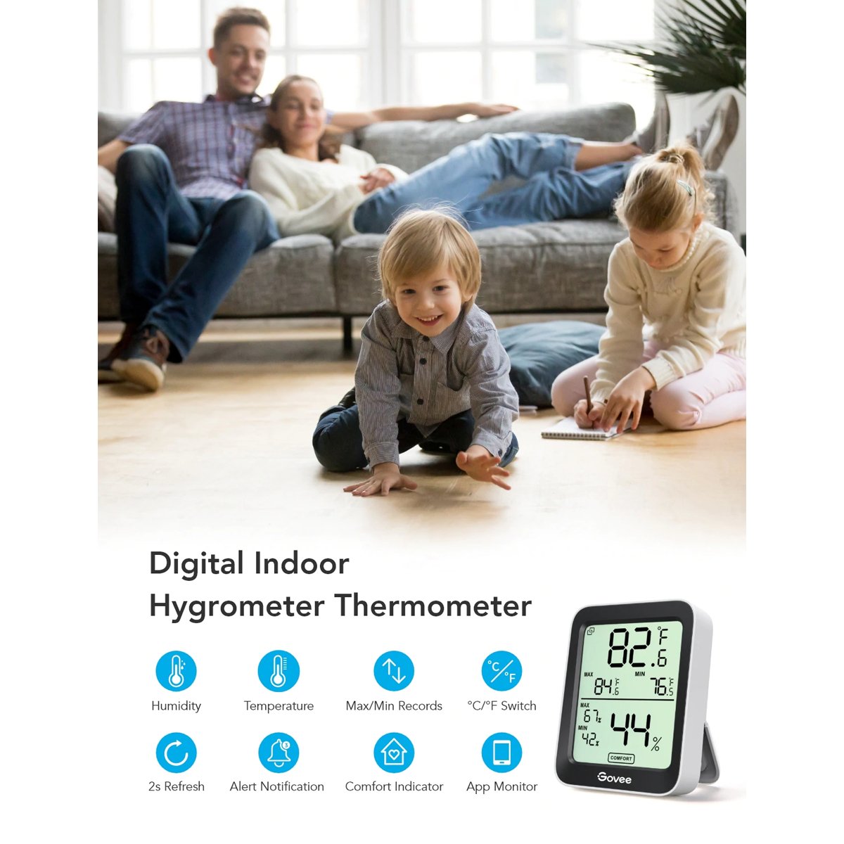 Govee Bluetooth Thermometer Hygrometer with Screen - Smart Sensor - Govee - Zenox