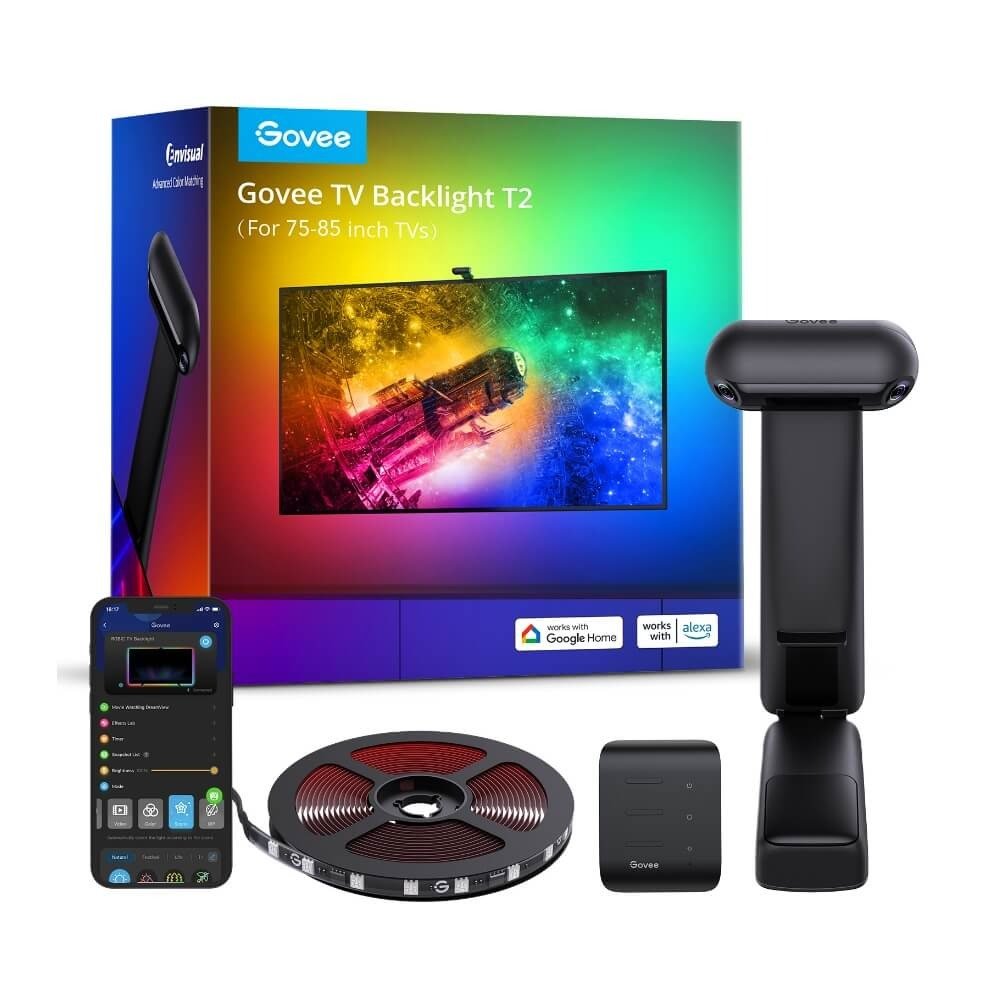 Govee Envisual TV Backlight T2 with Dual Cameras (75~85 inch) - Smart TV & Monitor Light - Govee - Zenox