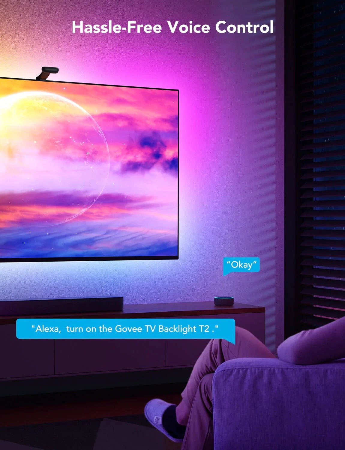 Govee Envisual TV Backlight T2 with Dual Cameras (75~85 inch) - Smart TV & Monitor Light - Govee - Zenox