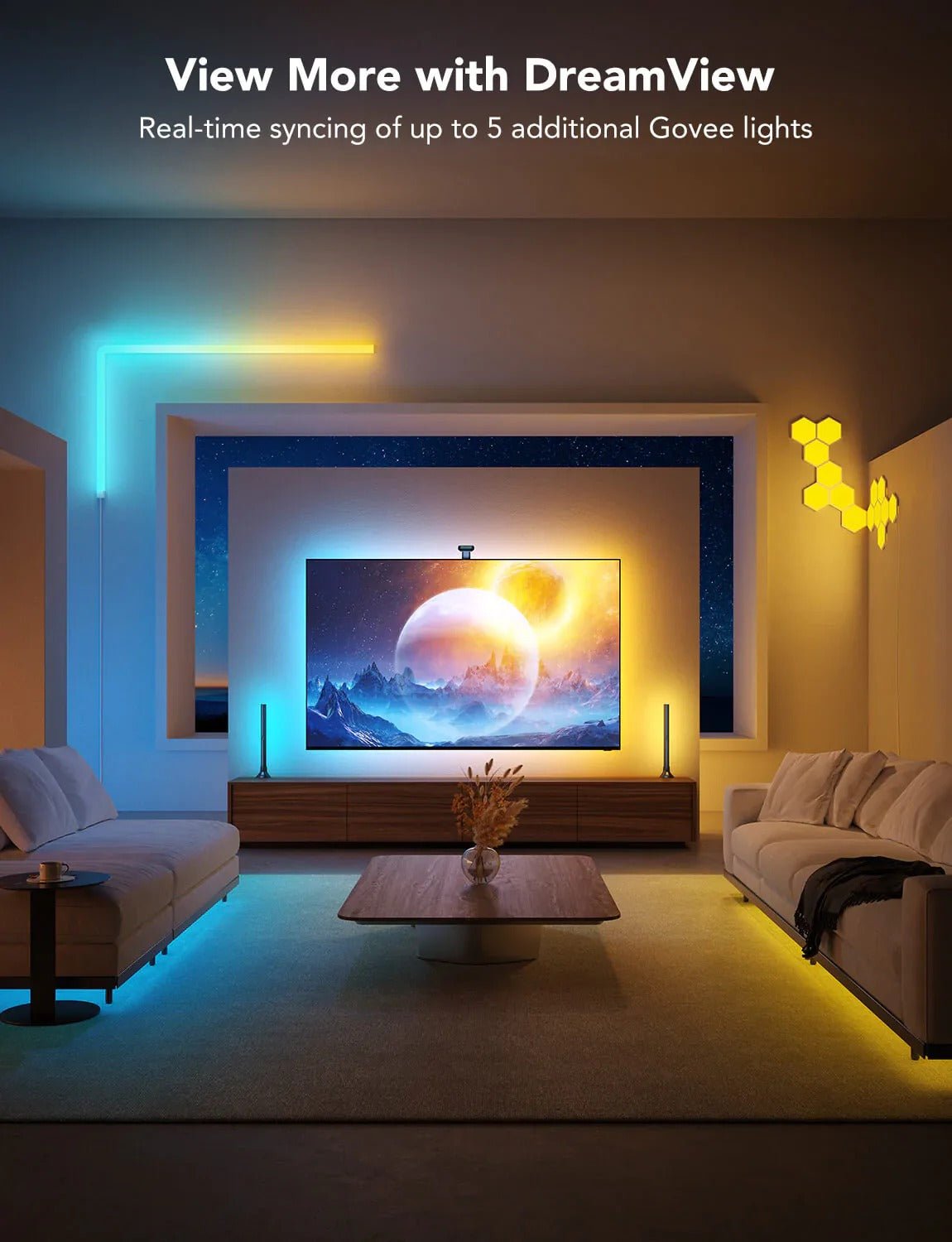 Govee Envisual TV Backlight T2 with Dual Cameras (75~85 inch) - Smart TV & Monitor Light - Govee - Zenox