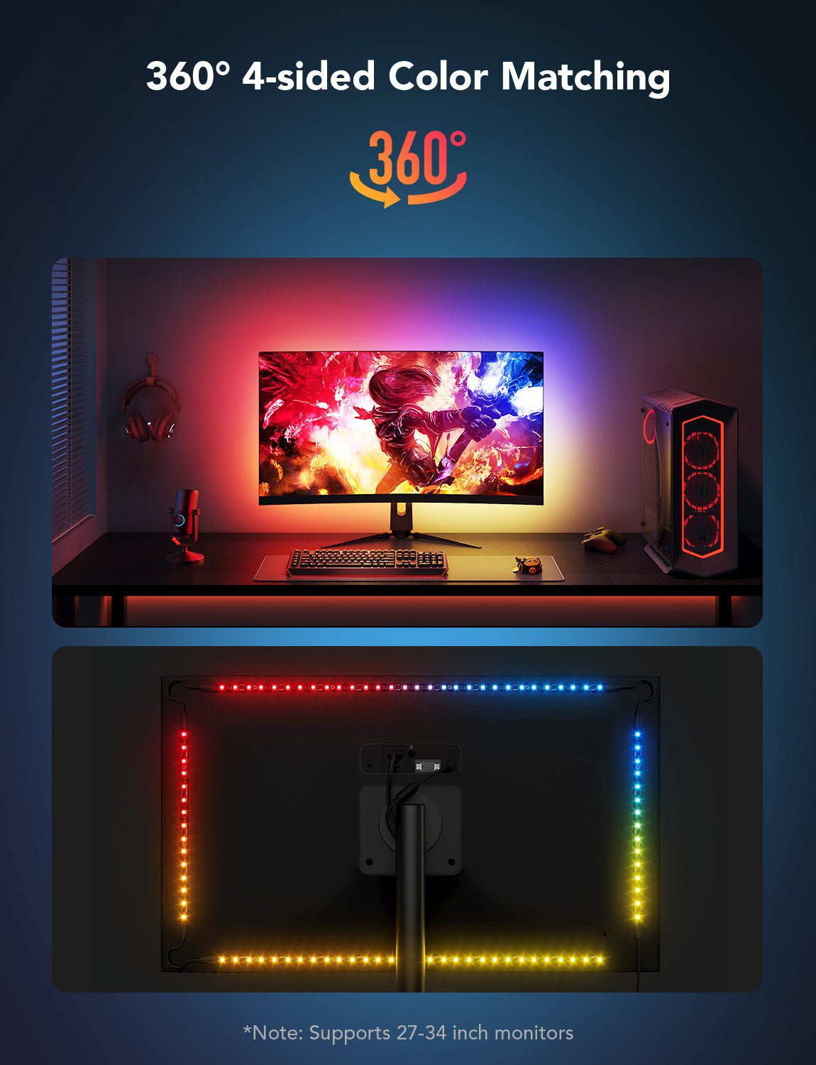 Govee Gaming Light Strip G1 (27 - 34 inch) - Smart TV & Monitor Light - Govee - Zenox