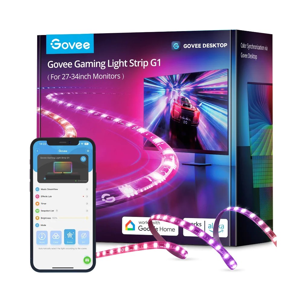 Govee Gaming Light Strip G1 (27 - 34 inch) - Smart TV & Monitor Light - Govee - Zenox