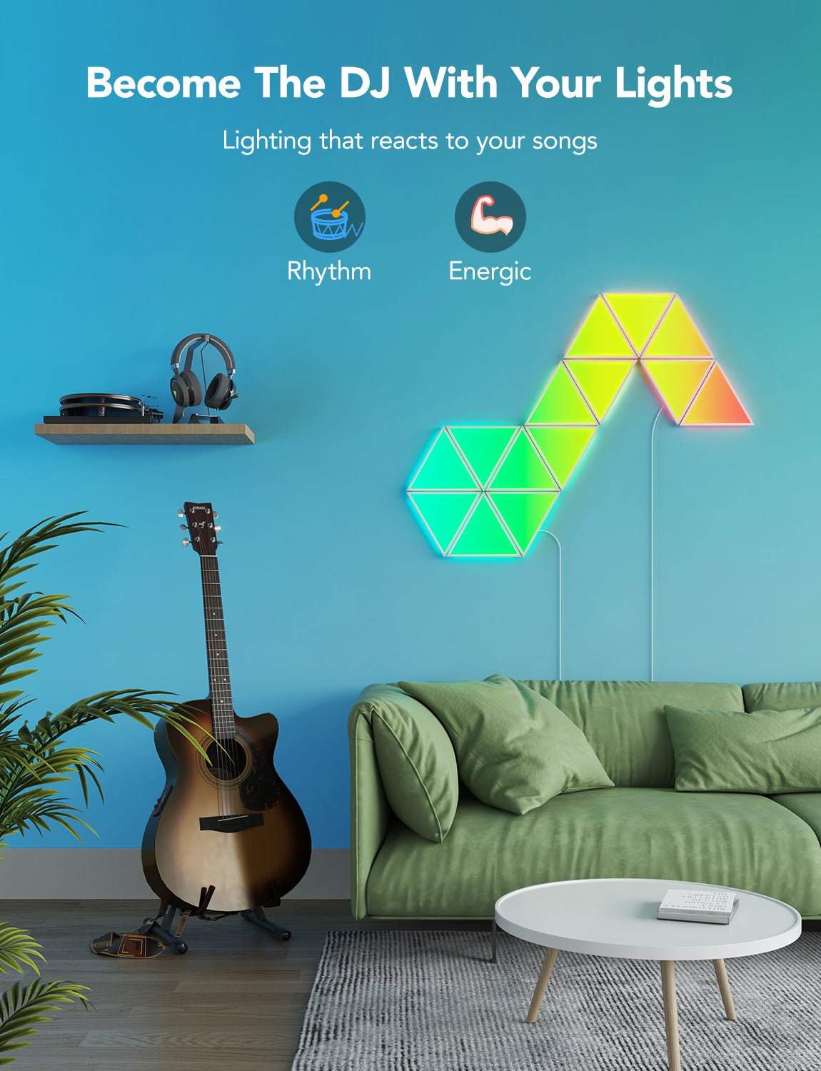Govee Glide Triangle Wall Light Panels (10 Pack) - Smart Wall Light - Govee - Zenox