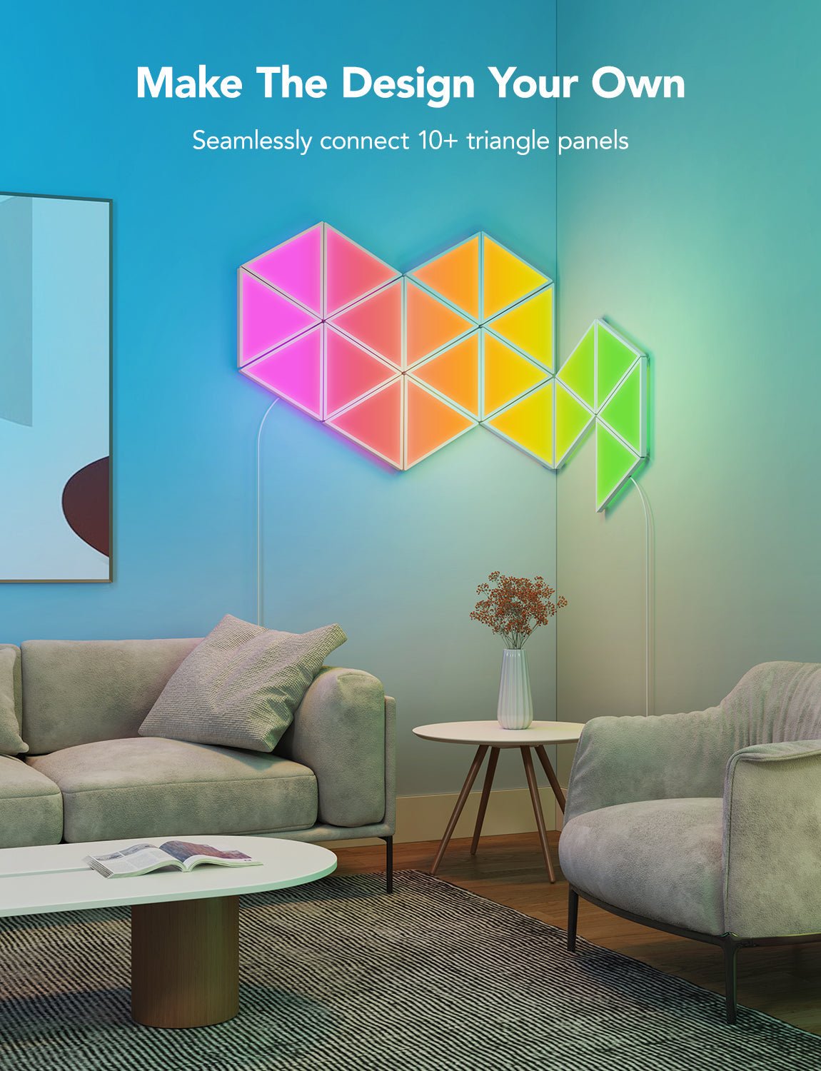 Govee Glide Triangle Wall Light Panels (10 Pack) - Smart Wall Light - Govee - Zenox