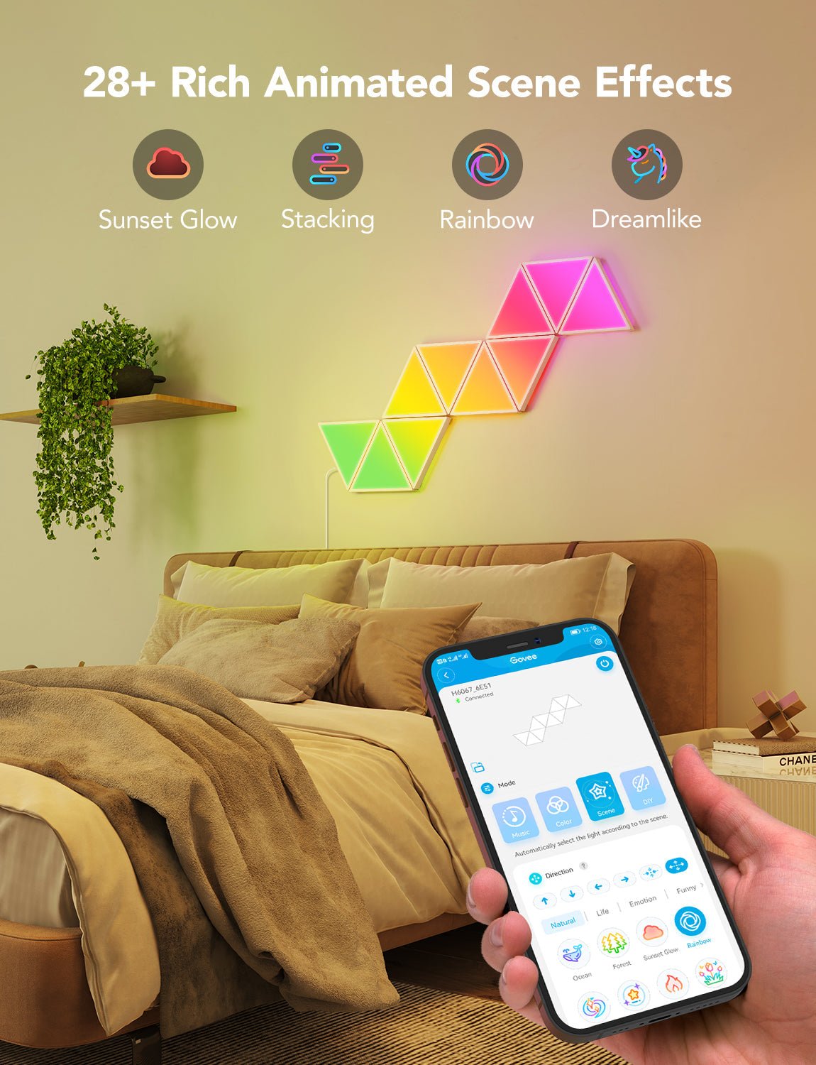 Govee Glide Triangle Wall Light Panels (10 Pack) - Smart Wall Light - Govee - Zenox