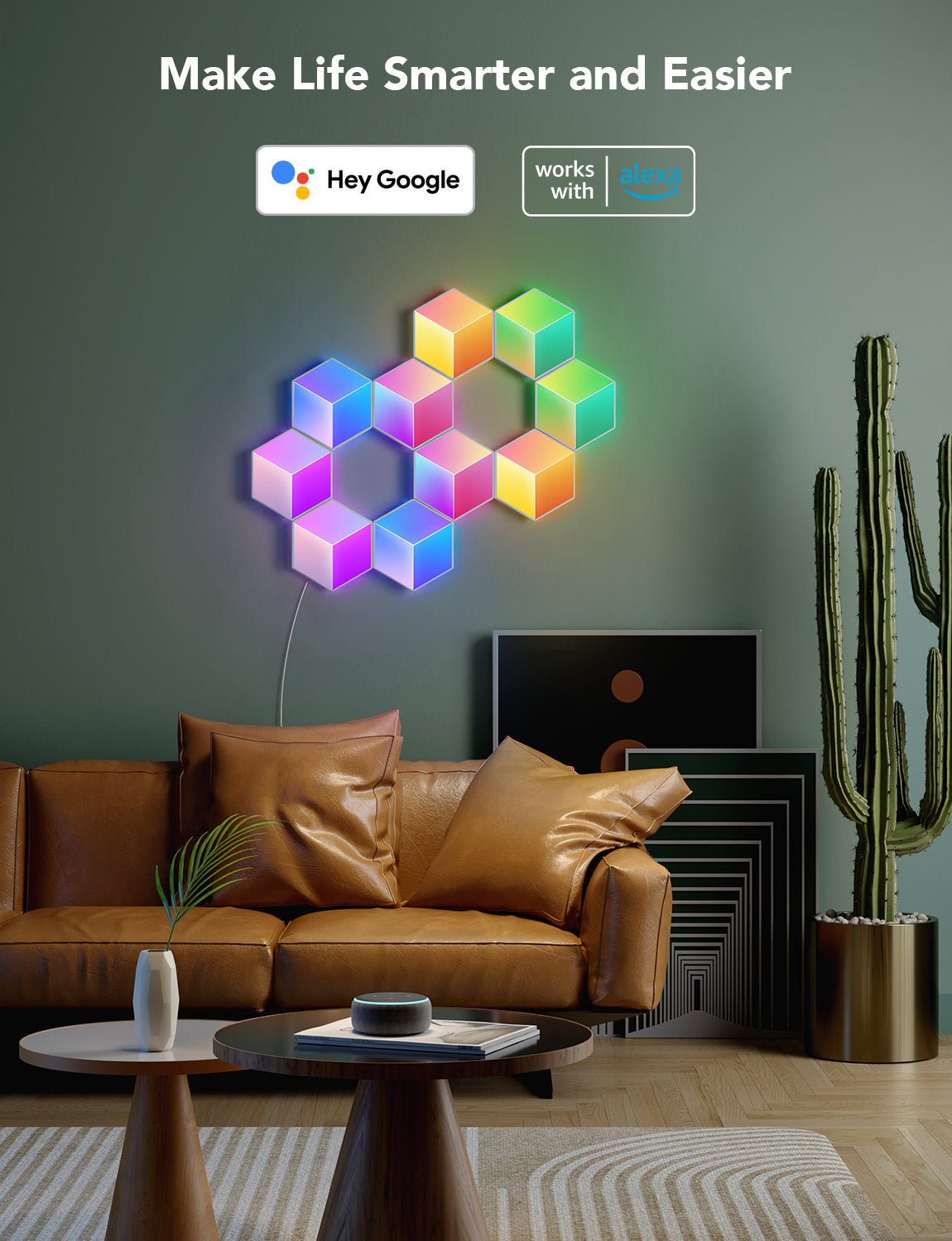 Govee H6066 Glide Hexa Pro Wall Light Panels (10 Pack) - Smart Wall Light - Govee - Zenox