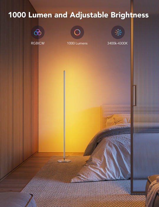 Govee H6072 Lyra RGBICWW Wall/Corner Floor Lamp - Smart Lamp - Govee - Zenox