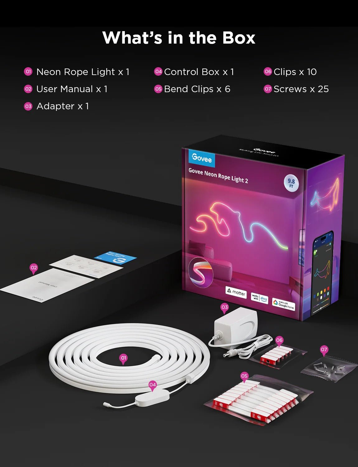 Govee Neon Rope Light 2 - Smart Lightstrip - Govee - Zenox