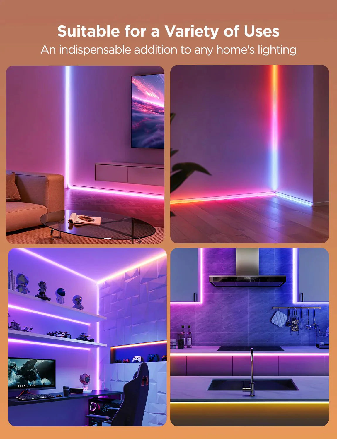 Govee Neon Rope Light for Wall Lining - 5m - Smart Lightstrip - Govee - Zenox