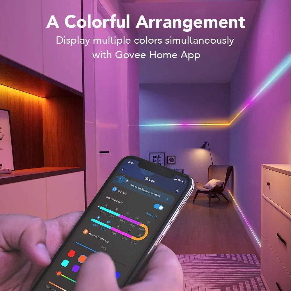 Govee RGBIC Wi - Fi + Bluetooth LED Strip Lights With Protective Coating - Smart Lightstrip - Govee - Zenox