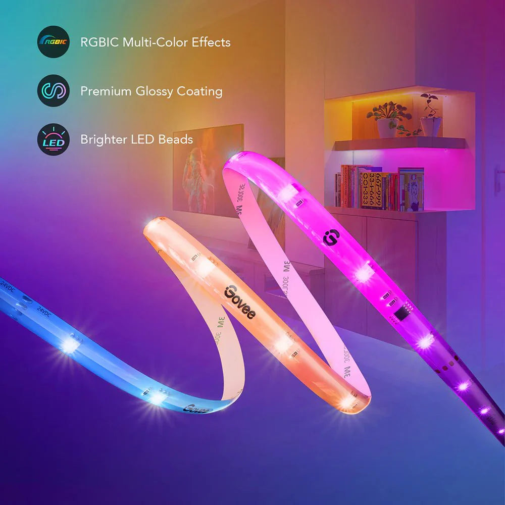 Govee RGBIC Wi - Fi + Bluetooth LED Strip Lights With Protective Coating - Smart Lightstrip - Govee - Zenox