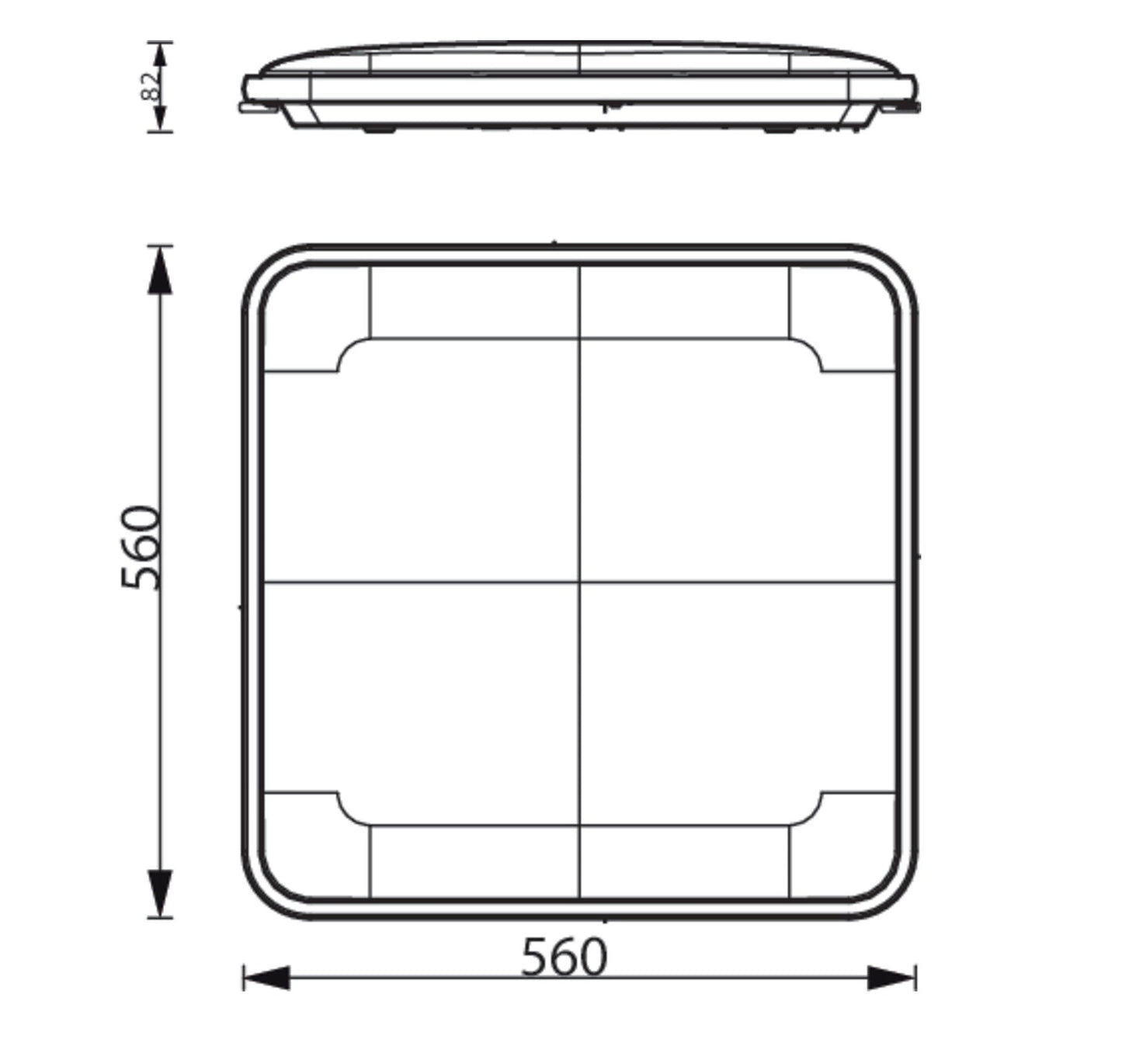 Philips CL828 AIO SQ 55W 27 - 65K H HV 03 - Ceiling Light - Philips - Zenox