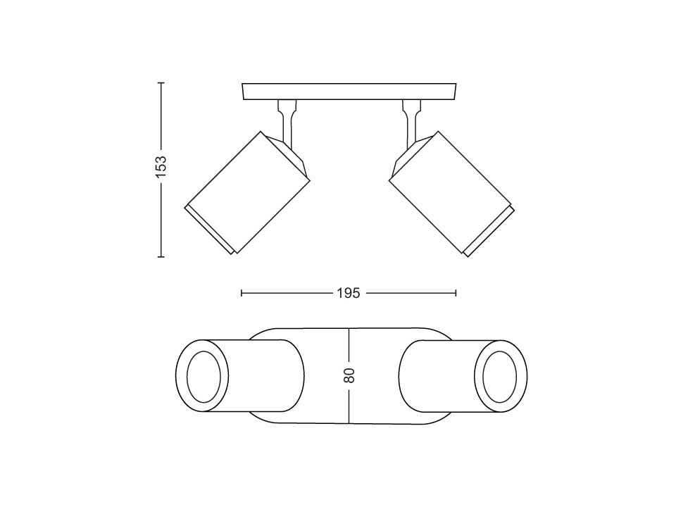 Philips Hue Fugato Plate/Spiral White 2X5.7W 240V - Ceiling Light - Philips Hue - Zenox