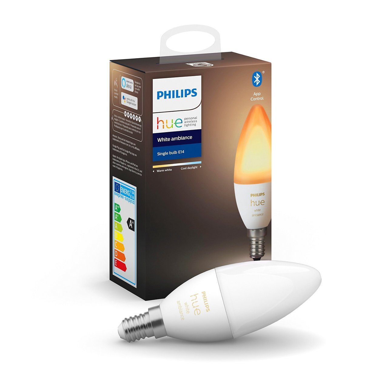 Philips Hue White Ambiance Bluetooth E14 Bulb 5.2W B39 E14 EU - Smart Bulb - Philips Hue - Zenox