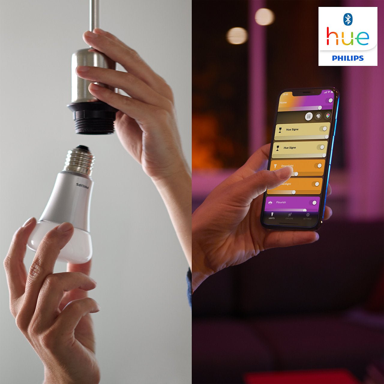 Philips Hue White and Colour Ambiance Bluetooth Single Bulb 5.7W GU10 - Smart Bulb - Philips Hue - Zenox