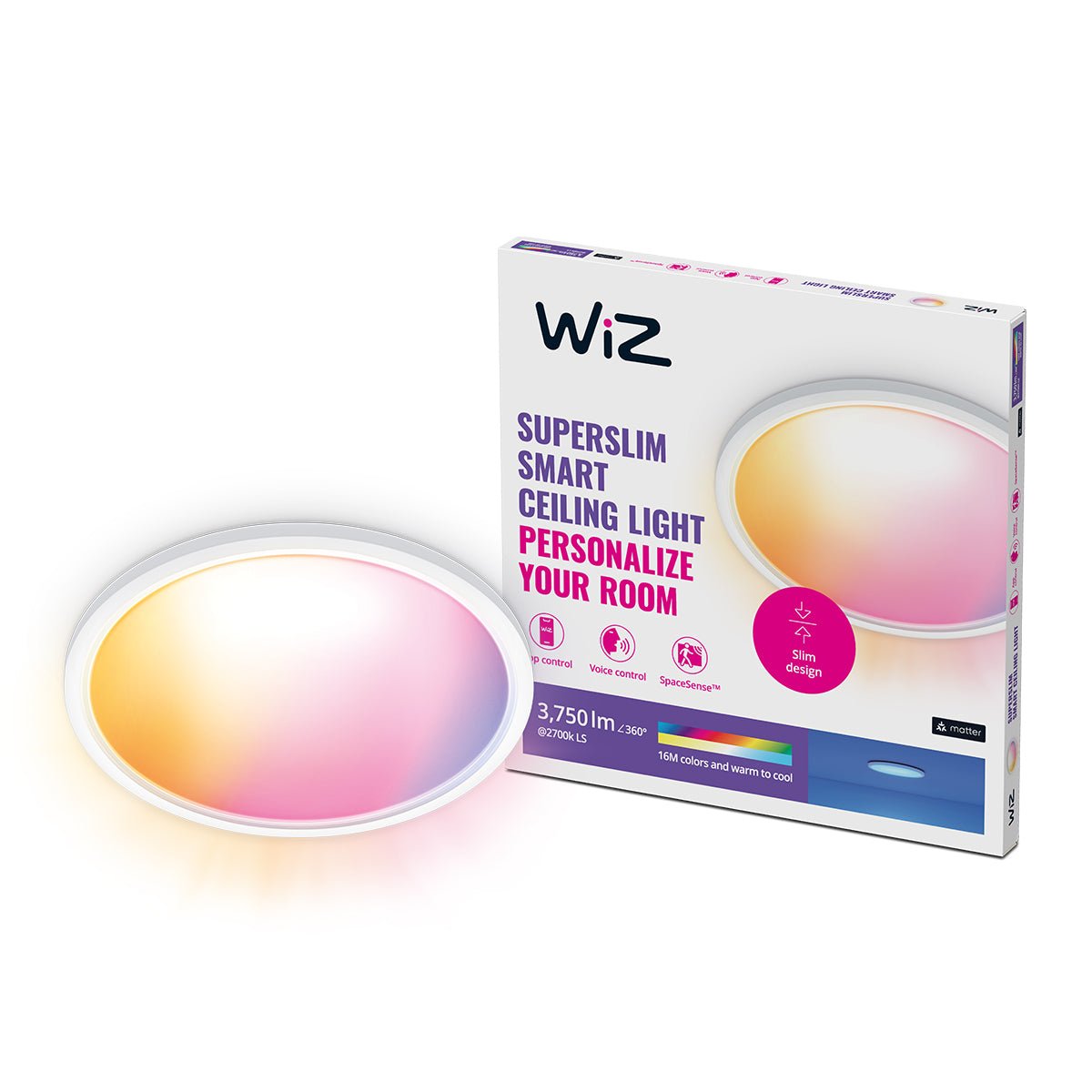 SuperSlim WiZ Ceiling 32W W 22 - 65K RGB - Smart Ceiling Light - WiZ - Zenox