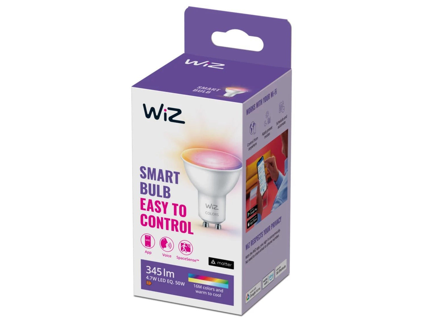 Wi - Fi BLE 50W GU10 922 - 65 RGB 1PF/6 - Smart Downlight - WiZ - Zenox