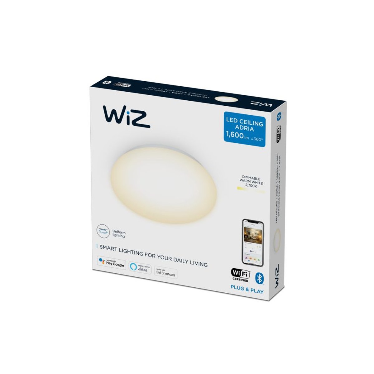 WiZ Adria 17W 2700K Dimmable Ceiling Light - Smart Ceiling Light - WiZ - Zenox