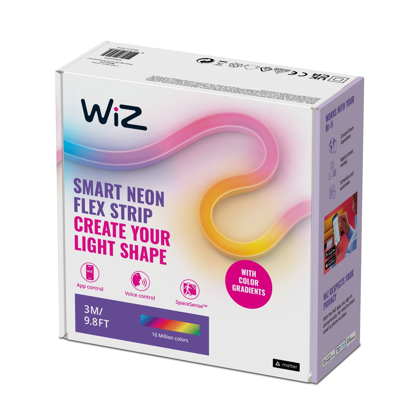 WiZ neon flex strip 3m kit Type - G - Smart Wall Light - WiZ - Zenox