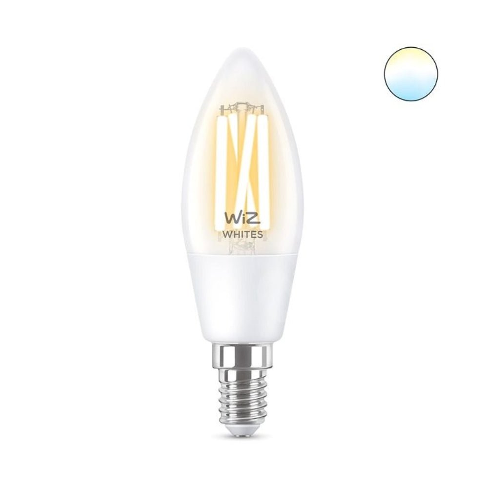 WiZ Tunable White 40W C35 E14 Wi - Fi Smart Dimmable LED Filament Bulb - Smart Bulb - WiZ - Zenox