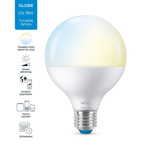 WiZ Tunable White Globe 11W G95 E27 Smart LED Bulb - Smart Bulb - WiZ - Zenox