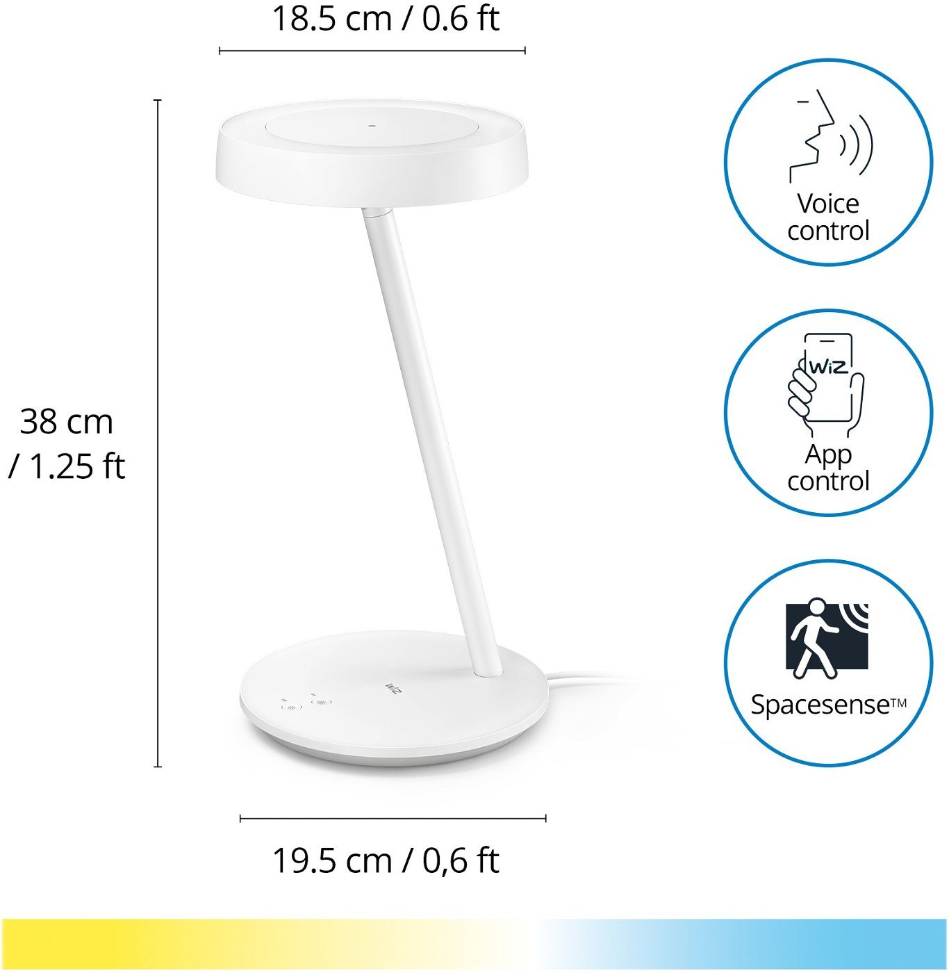 WiZ Wi - Fi BLE Portrait Desk Lamp EU - Desk Lamp - WiZ - Zenox