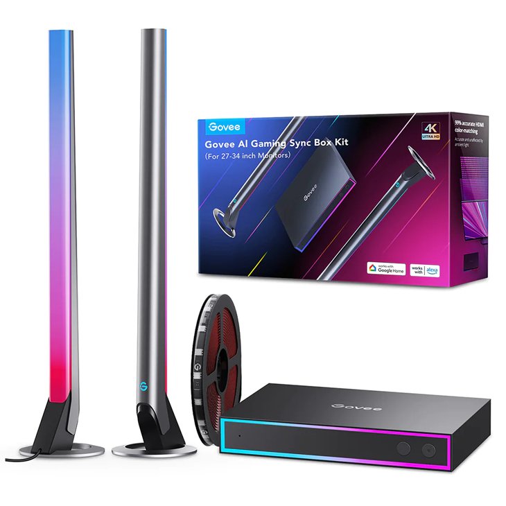 Govee AI Gaming Sync Box Kit (HDMI2.0 4K Gaming Box + RGBIC LED Light Strip) - Smart TV & Monitor Light - Govee - Zenox