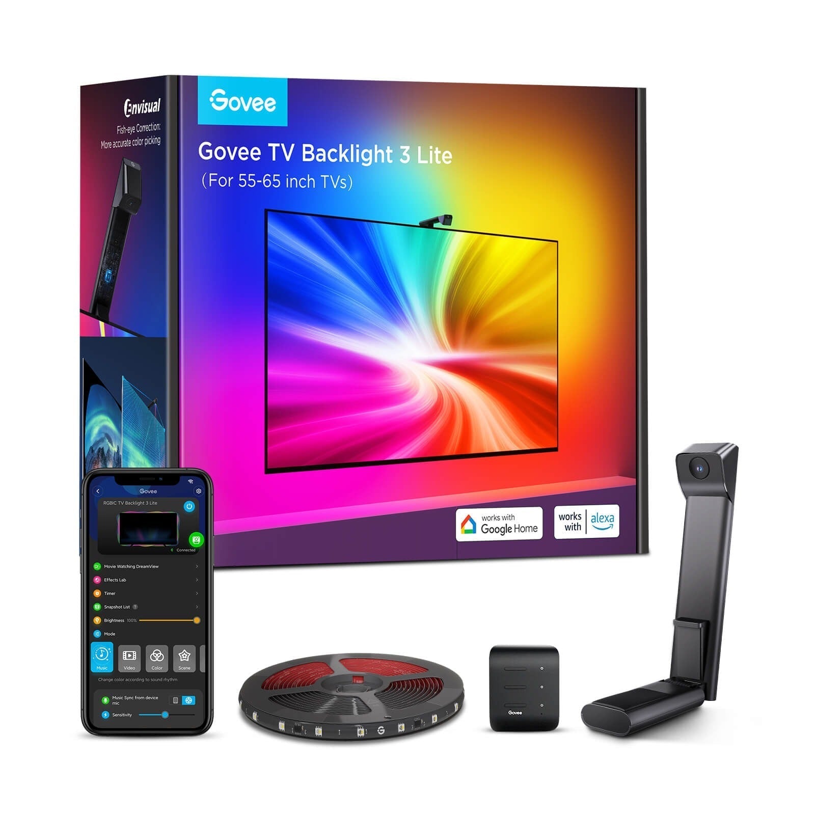 Govee Envisual TV Backlight 3 Lite (55~65 inch) Support Matter - Smart TV & Monitor Light - Govee - Zenox