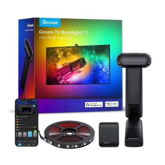 Govee Envisual TV Backlight T2 with Dual Cameras (75~85 inch) - Smart TV & Monitor Light - Govee - Zenox