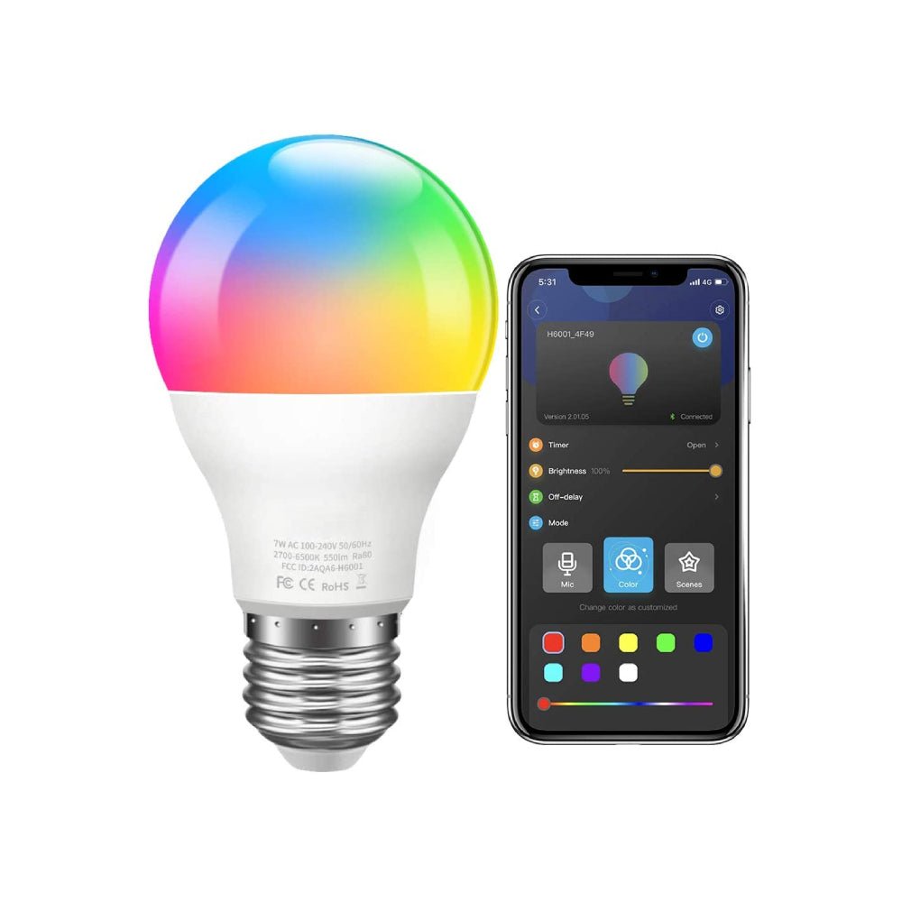 Govee H6001 Bluetooth LED Bulb - 7W / E27 (RGB) - Smart Bulb - Govee - Zenox