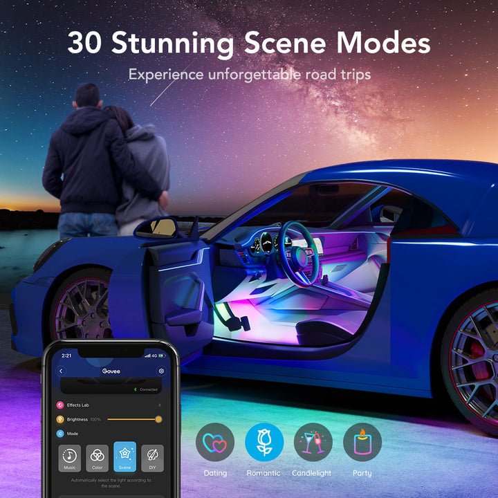 Govee RGBIC Interior Car Lights - Smart Lightstrip - Govee - Zenox