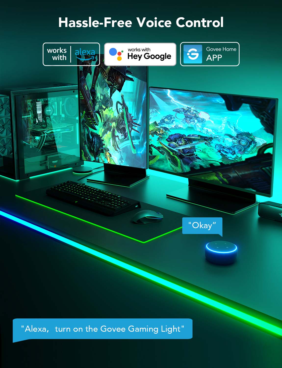 Govee RGBIC LED Neon Rope Lights for Desks - Smart Lightstrip - Govee - Zenox