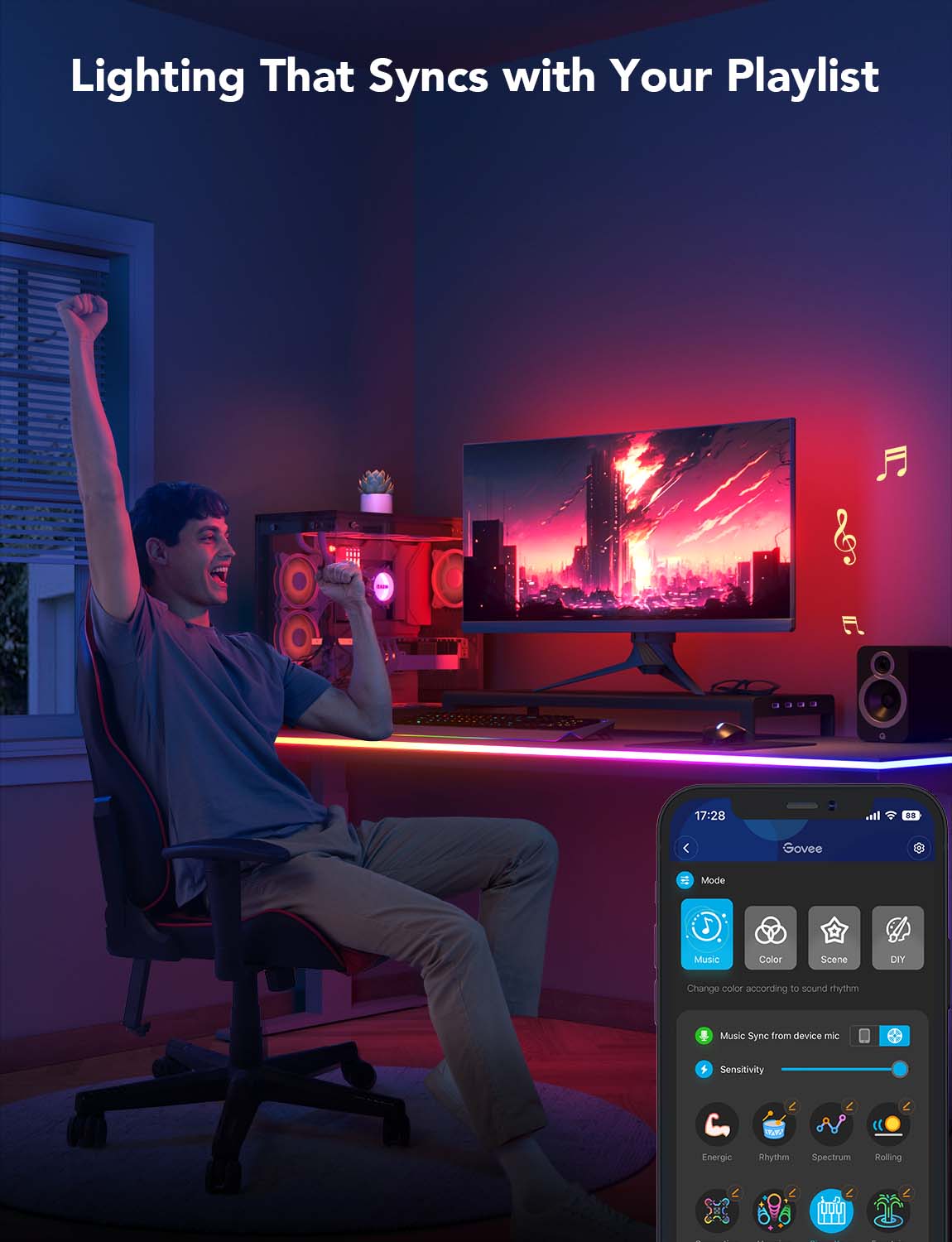 Govee RGBIC LED Neon Rope Lights for Desks - Smart Lightstrip - Govee - Zenox