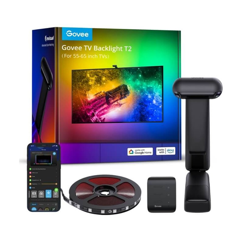 Govee T2 Envisual TV Backlight with Dual Cameras (55 - 65inches) - Smart TV & Monitor Light - Govee - Zenox
