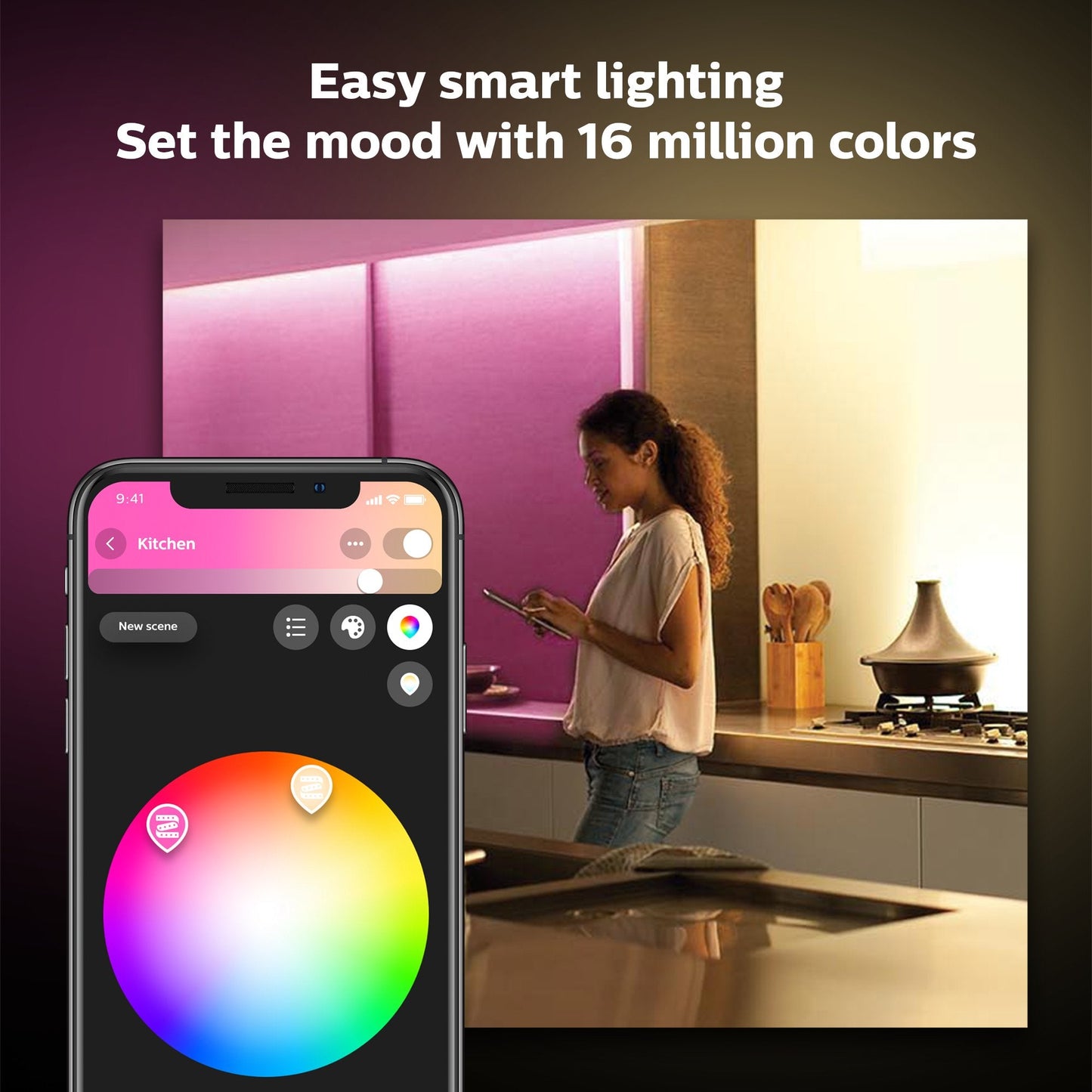 Hue Lightstrip Plus V4 APR 2m Base Kit (Bluetooth) - Smart Lightstrip - Philips Hue - Zenox